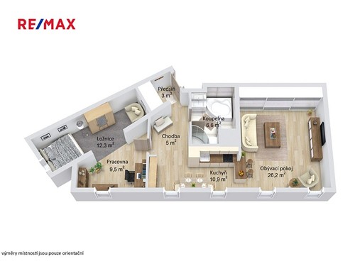 Prodaný byt 3+kk 73 m²