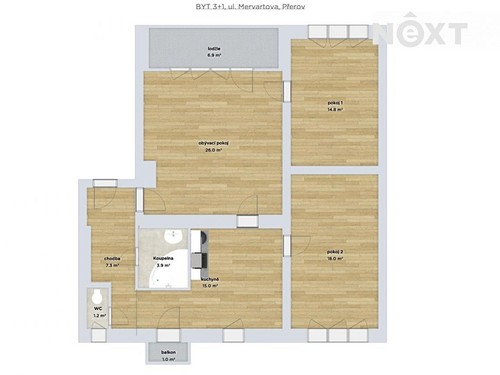 Prodaný byt 3+1 91 m²