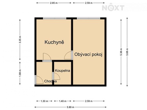 Prodaný byt 1+1 31 m²