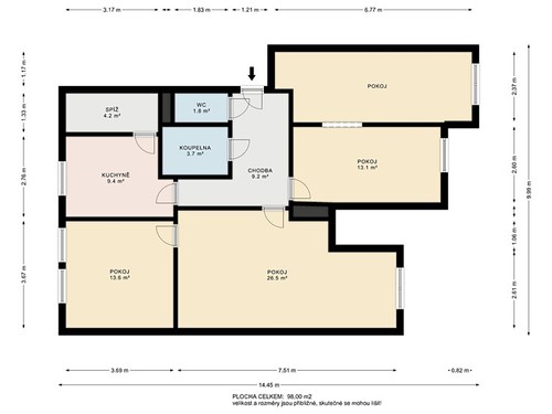 Prodaný byt 3+1 99 m²