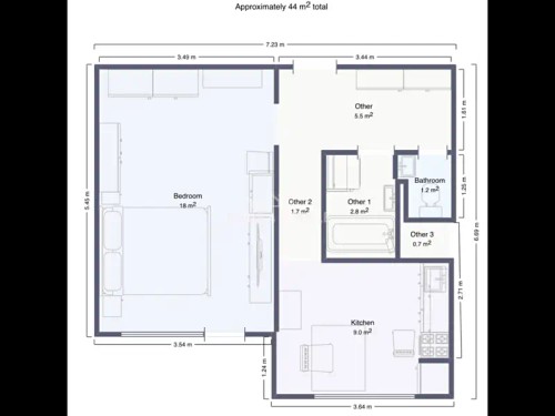 Prodaný byt 1+1 42 m²