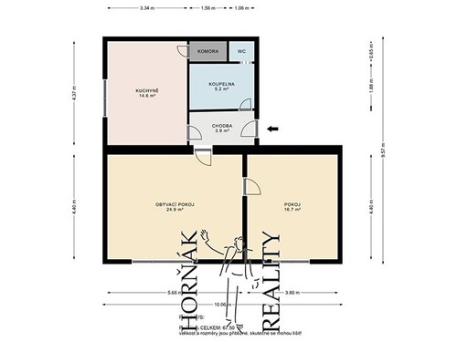 Prodaný byt 2+1 58 m²