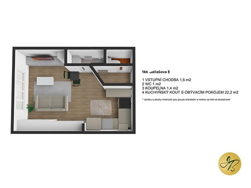 Prodaný byt 1+kk 25 m²