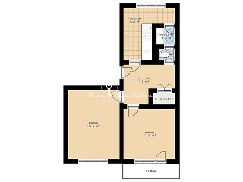 Prodaný byt 2+1 49 m²