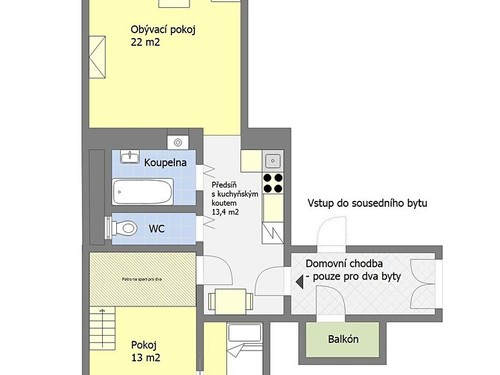 Prodaný byt 2+kk 59 m²