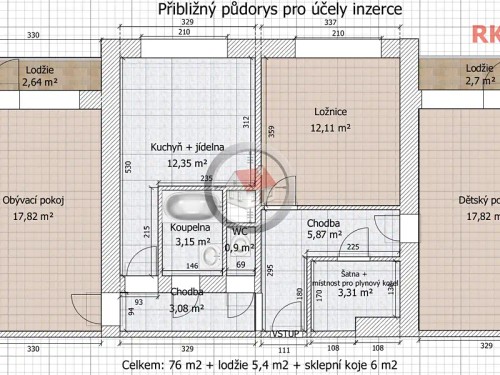Prodaný byt 3+1 76 m²