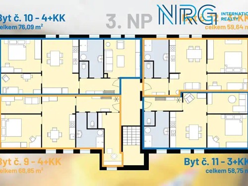 Prodaný  byt 3+kk 72 m²