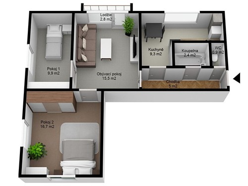 Prodaný byt 3+1 66 m²