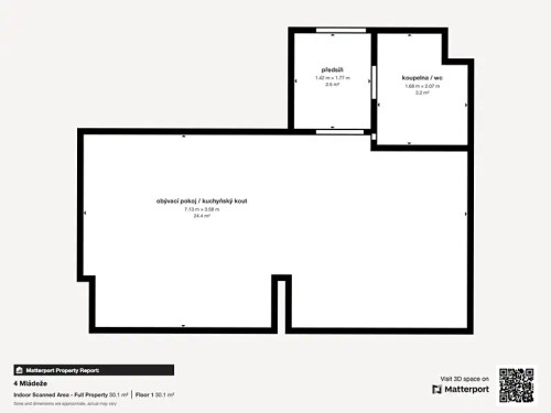 Prodaný byt 1+kk 31 m²
