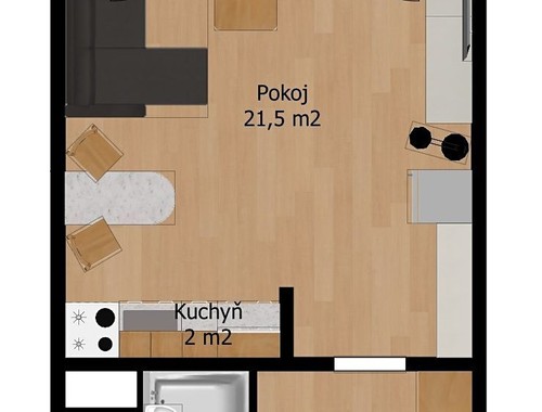 Prodaný byt 1+kk 32 m²