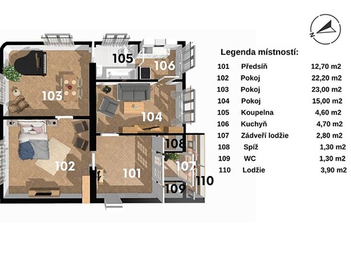 Prodaný byt 3+1 88 m²