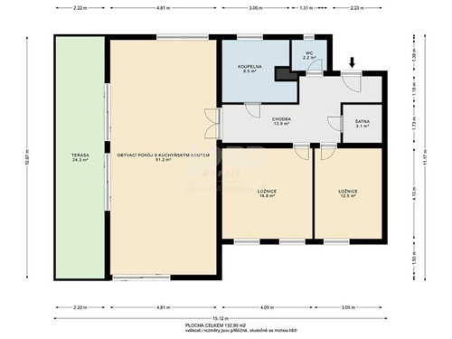 Prodaný byt 3+kk 129 m²