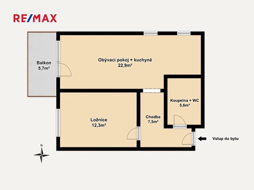Prodaný byt 2+kk 48 m²