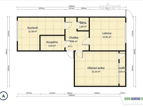 Prodej bytu 2+1 52 m²