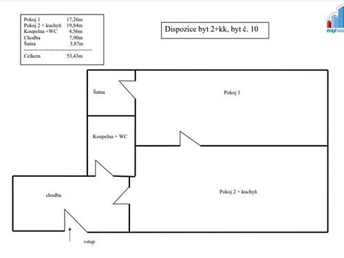 Prodej bytu 2+kk 53 m²