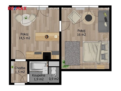 Prodaný byt 1+1 35 m²