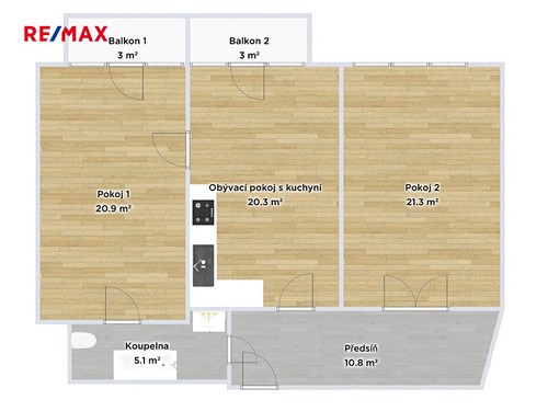 Prodaný byt 3+kk 84 m²