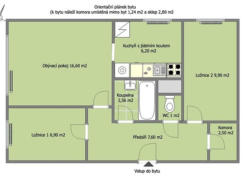Prodaný byt 3+1 57 m²