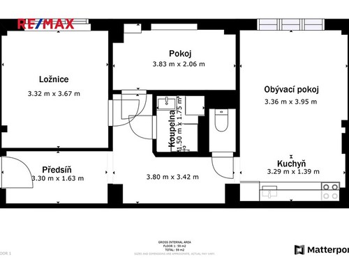Prodaný byt 3+kk 53 m²