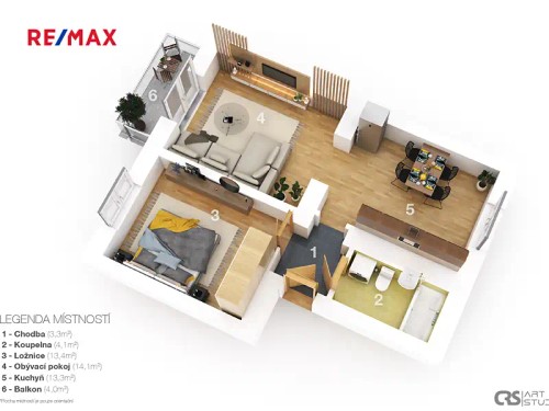 Prodaný byt 2+1 49 m²
