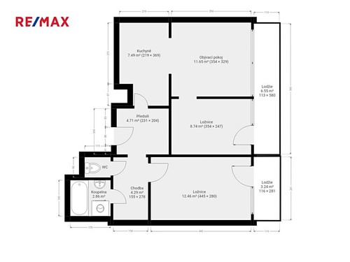 Prodaný byt 3+kk 53 m²
