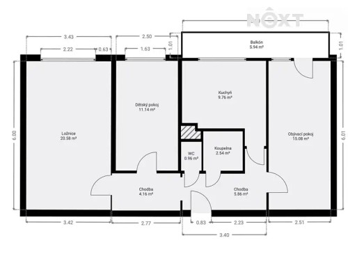 Prodaný byt 3+1 71 m²