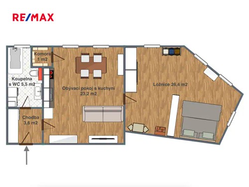 Prodaný byt 2+kk 69 m²