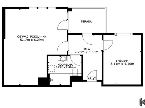 Prodaný byt 2+kk 57 m²