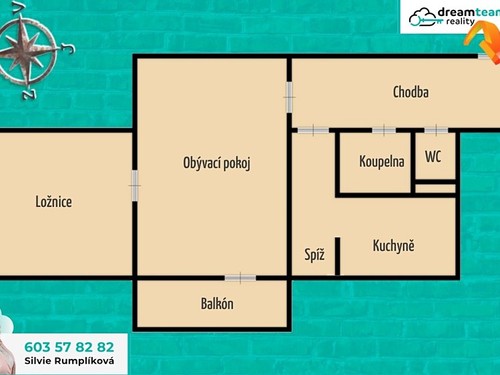Prodaný byt 2+1 52 m²