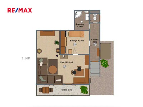 Prodaná chata 60 m², pozemek 961 m²