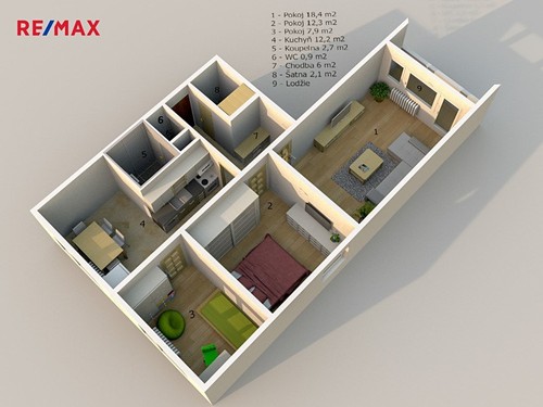 Prodaný byt 3+1 63 m²