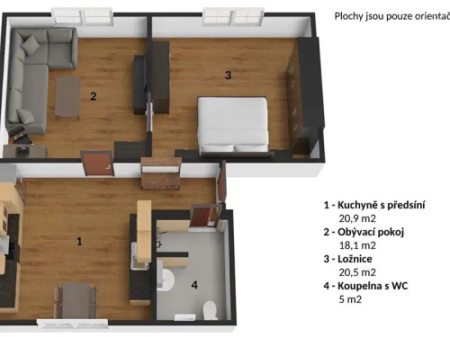 Prodaný byt 2+1 64 m²