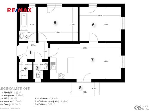 Prodaný byt 3+kk 59 m²
