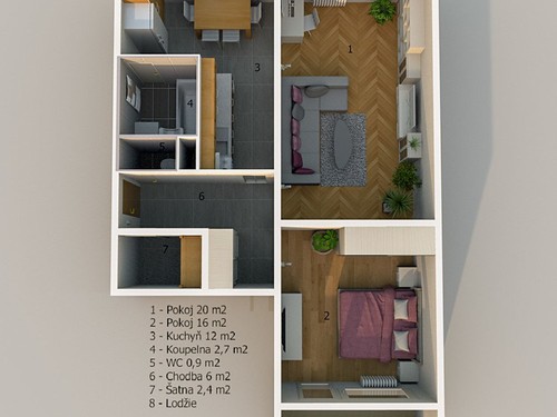 Prodaný byt 2+1 63 m²
