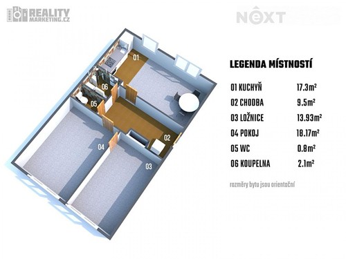 Prodaný byt 3+kk 62 m²
