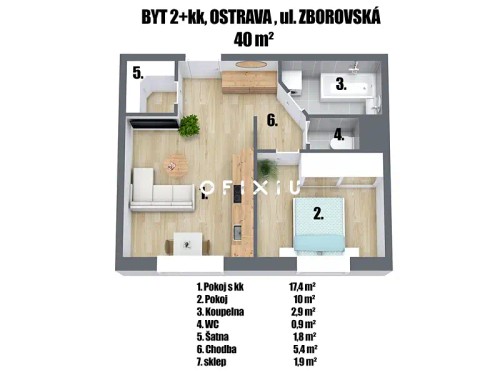 Prodaný byt 2+kk 40 m²