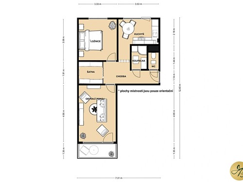 Prodaný byt 2+1 58 m²
