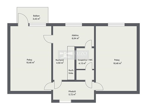 Prodaný  byt 2+1 57 m²