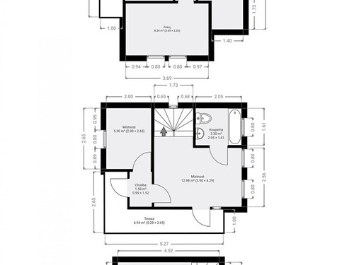 Prodaná chata 67 m², pozemek 1434 m²
