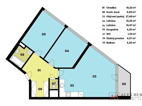 Prodaný byt 3+kk 91 m²