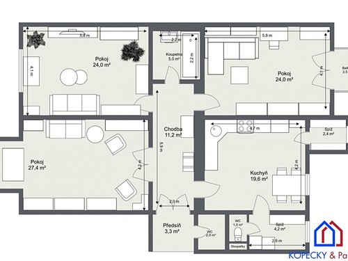 Prodaný byt 3+1 124 m²