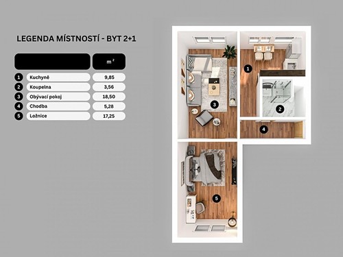 Prodaný byt 2+1 54 m²