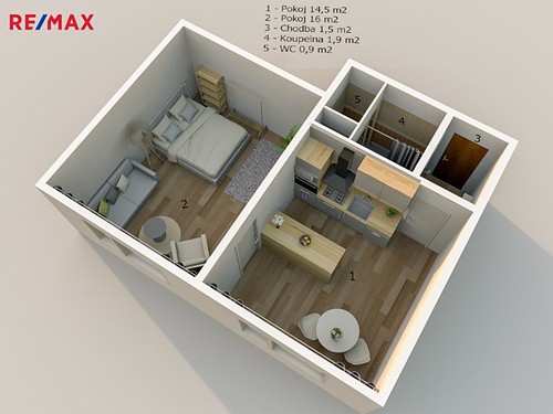 Prodaný byt 1+1 35 m²
