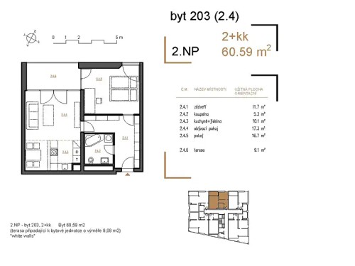 Prodaný byt 2+kk 60 m²