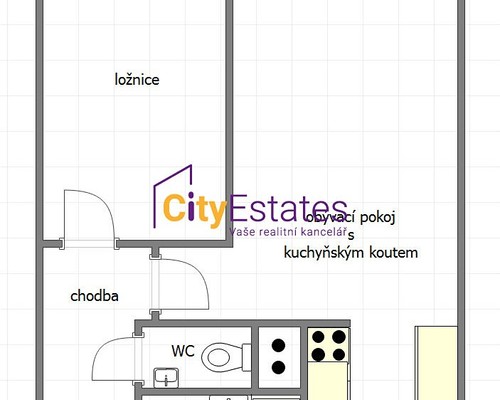 Prodaný byt 2+kk 43 m²