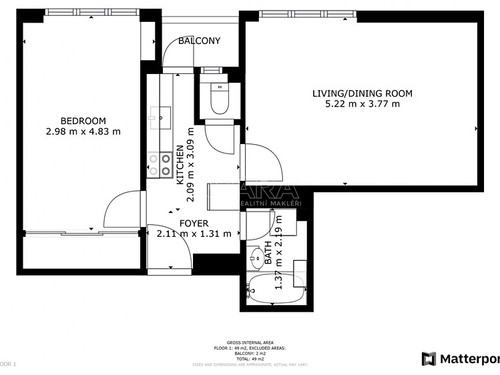 Prodaný byt 2+1 46 m²