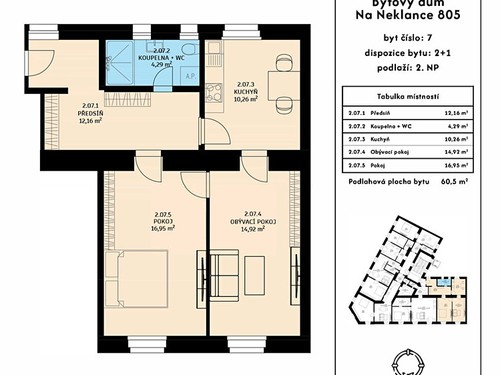 Prodaný byt 2+1 61 m²
