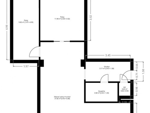 Prodaný byt 3+kk 65 m²