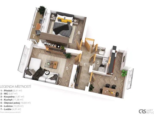 Prodaný byt 2+1 54 m²