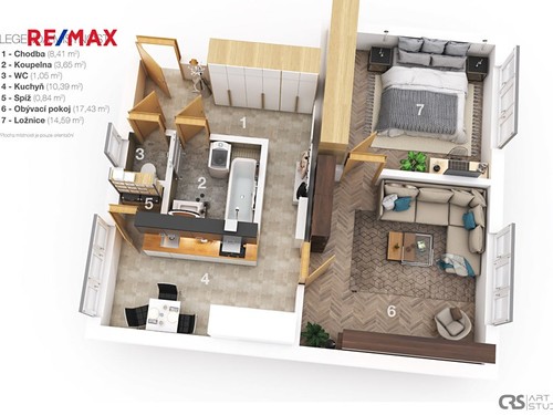 Prodaný byt 2+1 56 m²